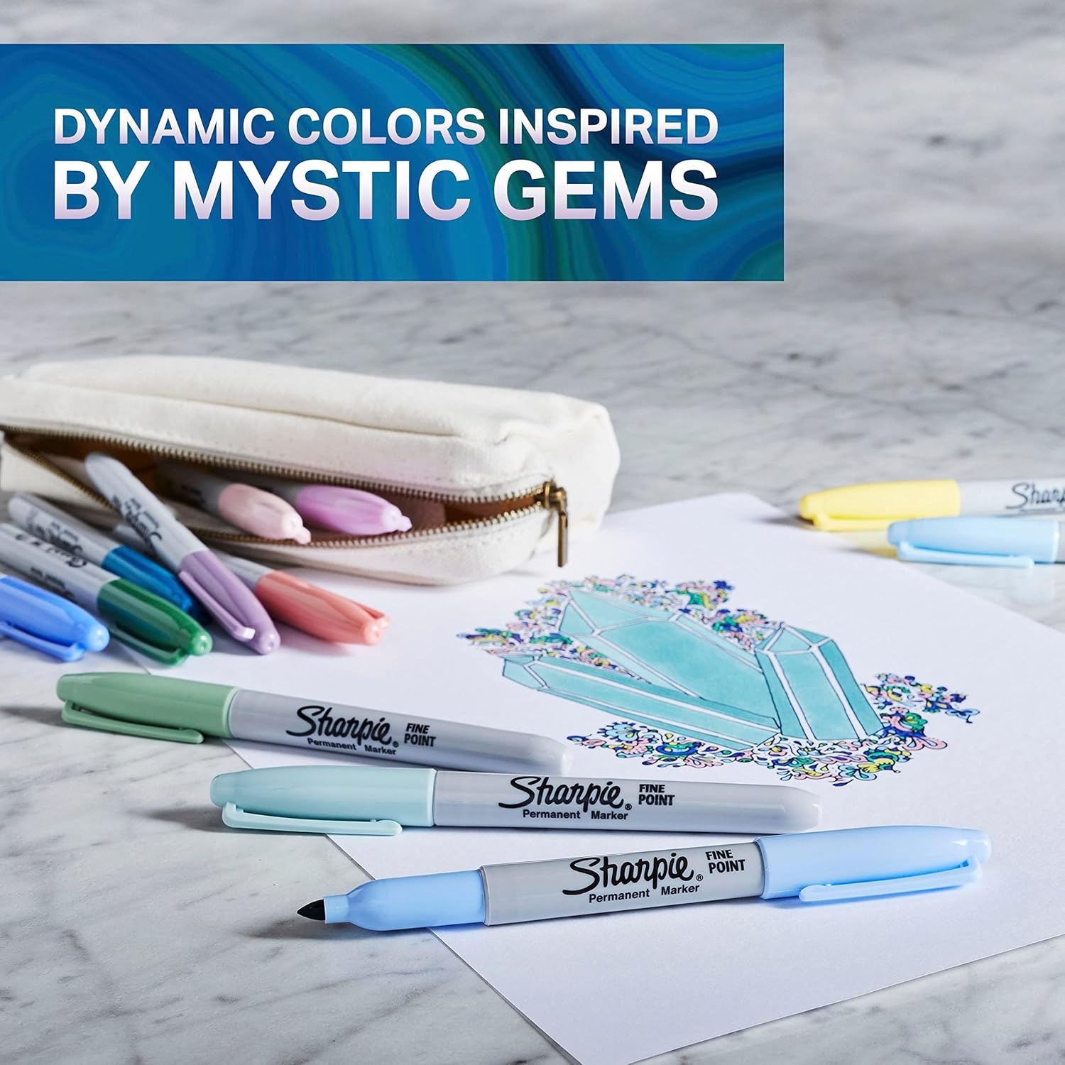 image:imageSharpie Color Burst Permanent Markers Fine Point Assorted 24 Pack 1949557Mystic Gems