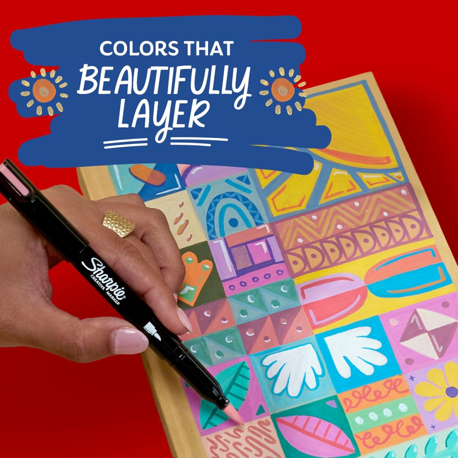 image:imageSharpie Creative Markers Variety Pack WaterBased Acrylic Paint Markers Bullet Tip Assorted 36 Count