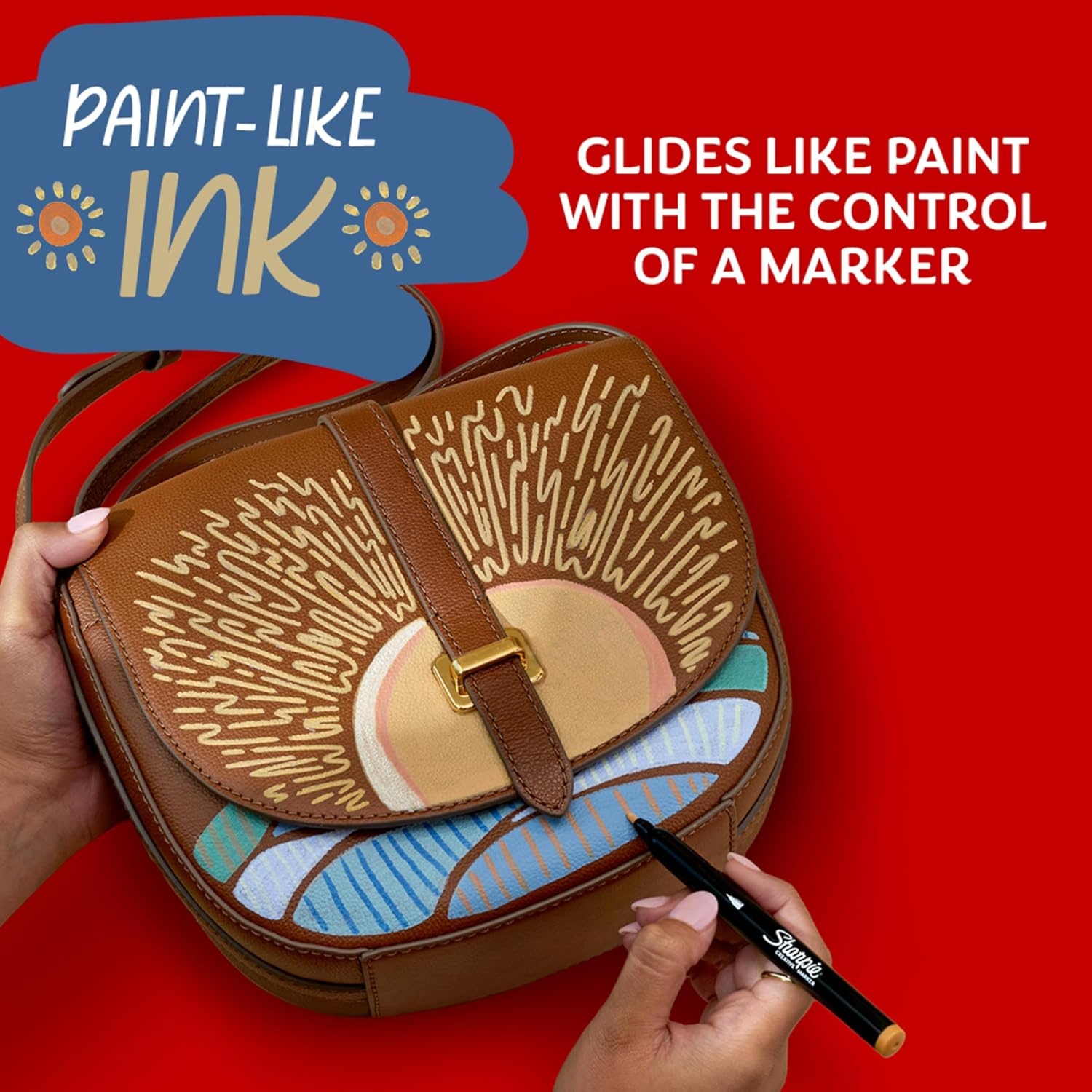 image:imageSharpie Creative Markers Warm Tones WaterBased Acrylic Markers Brush Tip 12 CountWarm Tones