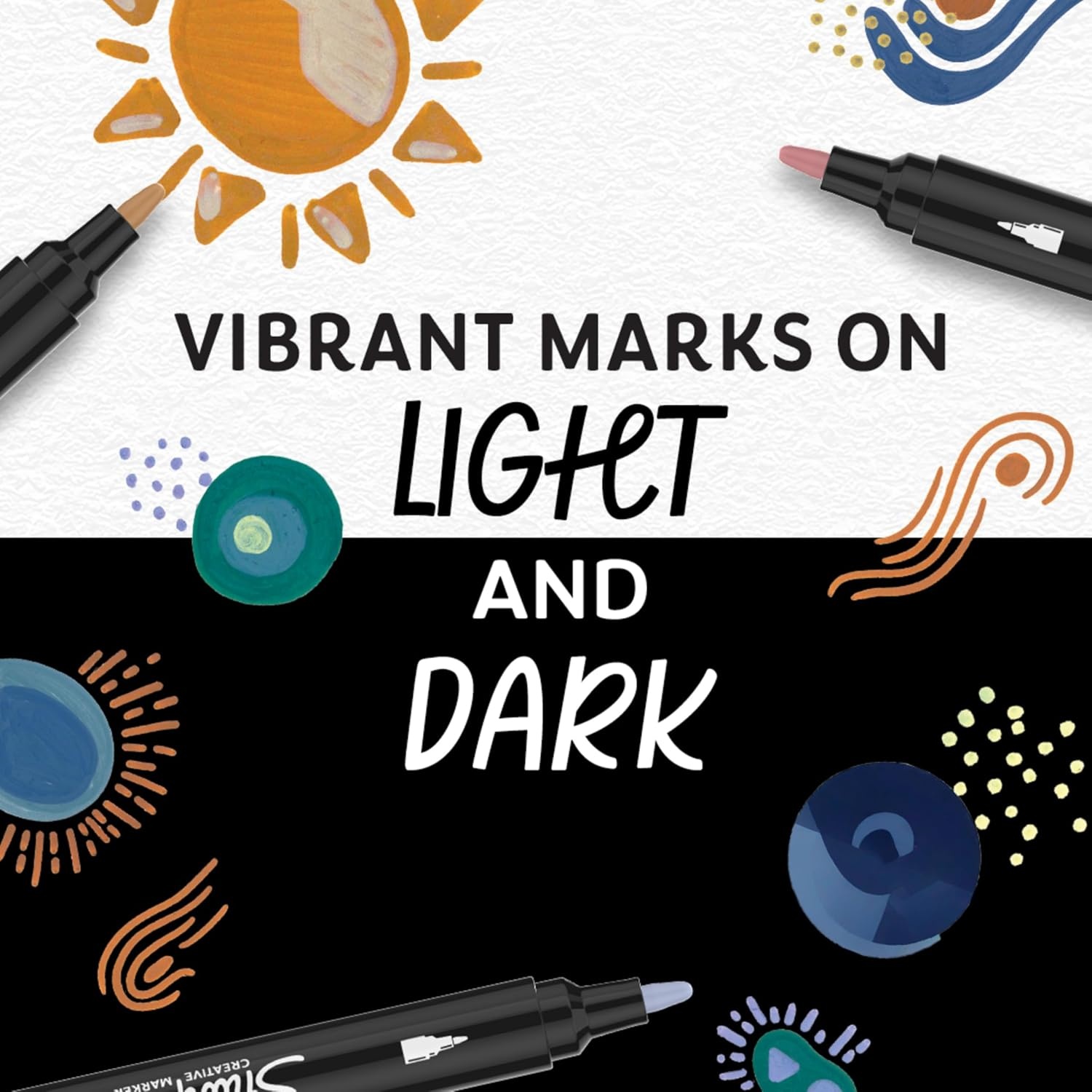 image:imageSharpie Creative Markers Warm Tones WaterBased Acrylic Markers Brush Tip 12 CountWarm Tones