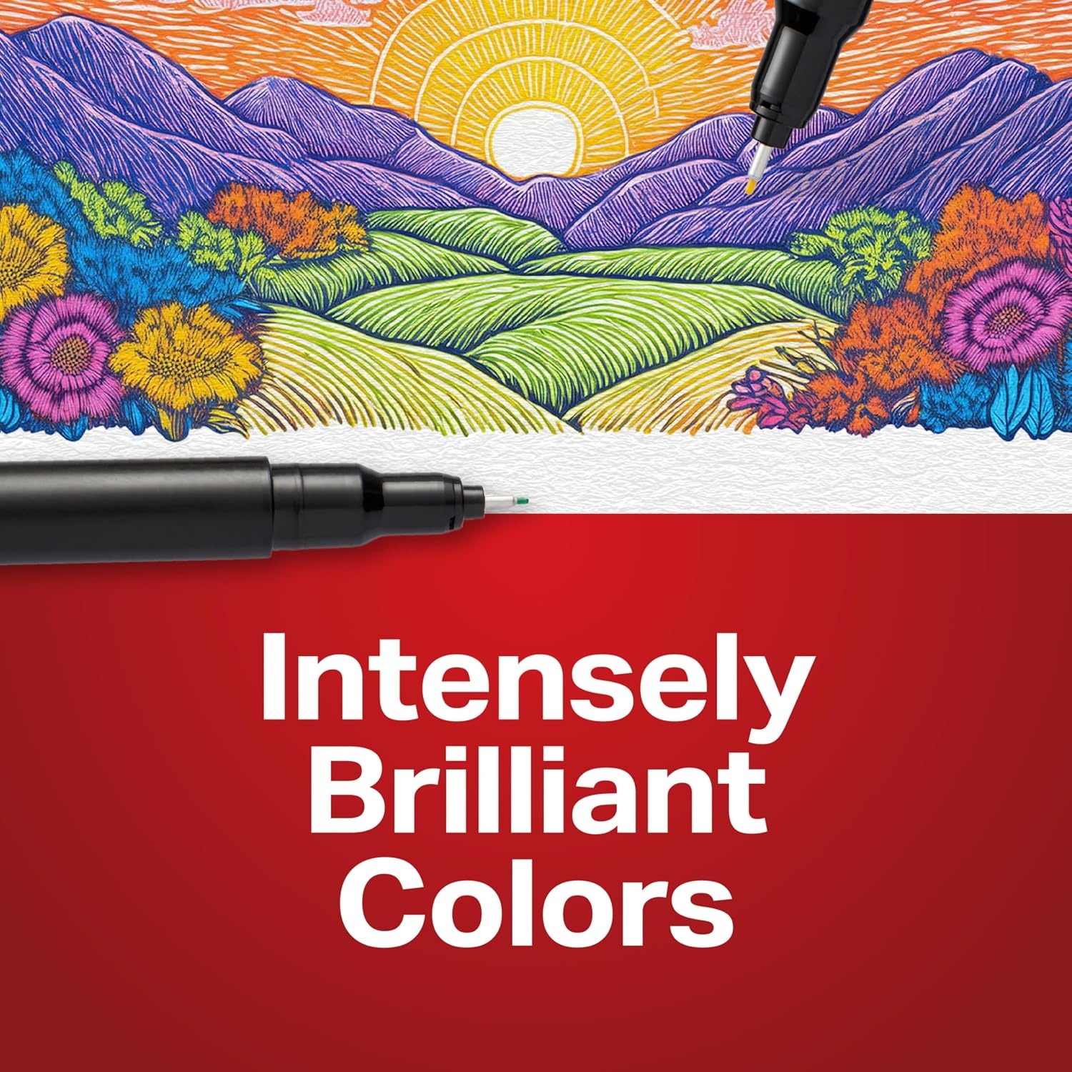 image:imageSharpie Felt Tip Pens Fine Point 04mm Blue 12 Count