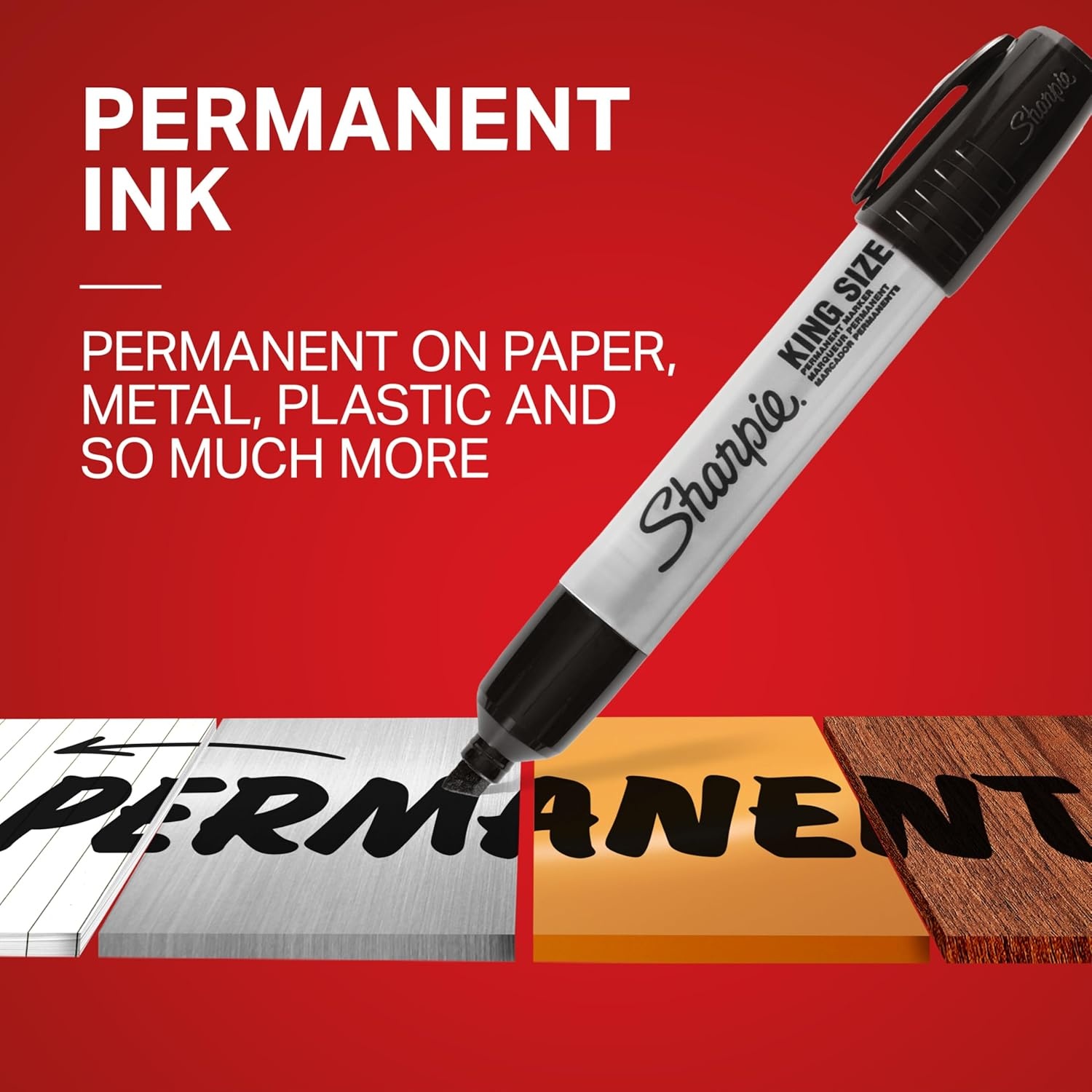 image:imageSharpie King Size Permanent Marker Large Chisel Tip Great for Poster Boards Assorted 4 CountBlack