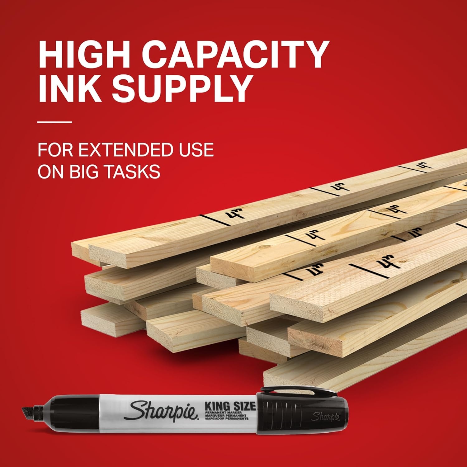 image:imageSharpie King Size Permanent Marker Large Chisel Tip Great for Poster Boards Assorted 4 CountBlack