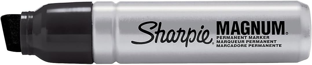 image:imageSharpie Magnum Permanent Markers Oversized Chisel Tip Black 12 Count Office Home Teacher Supplies Great for Poster BoardsBlack