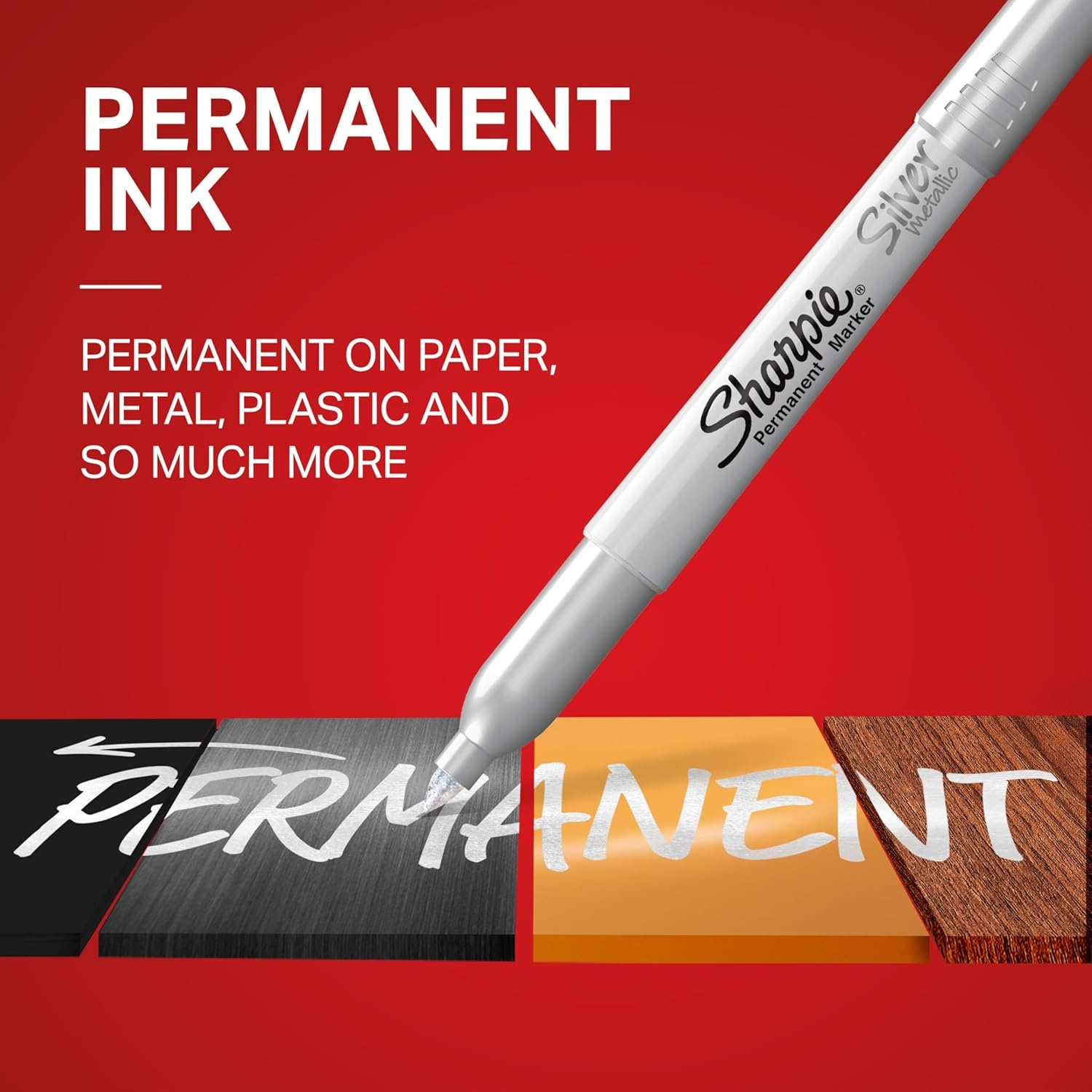 image:imageSharpie Metallic Permanent Markers Fine Point Silver 4 Count For Black Paper or Dark Surfaces Arts amp Crafts Posters1 Count Pack of 4