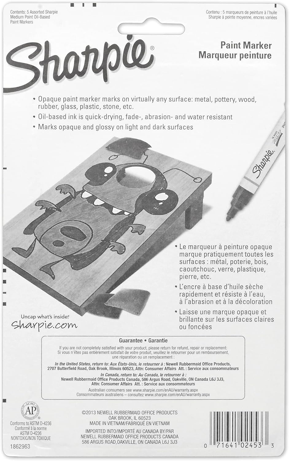 image:imageSharpie OilBased Paint Markers Fine Point 5 Count Great for Rock PaintingMedium Tip Assorted Fashion