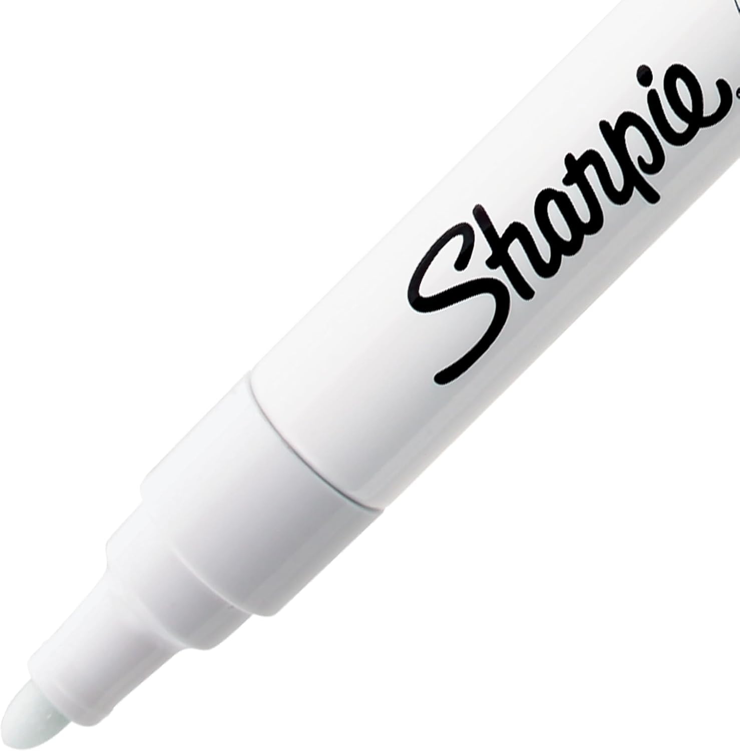 image:imageSharpie OilBased Paint Markers Medium Point White 2 Count Great for Rock Painting Posters Arts amp Crafts Window ArtWhite