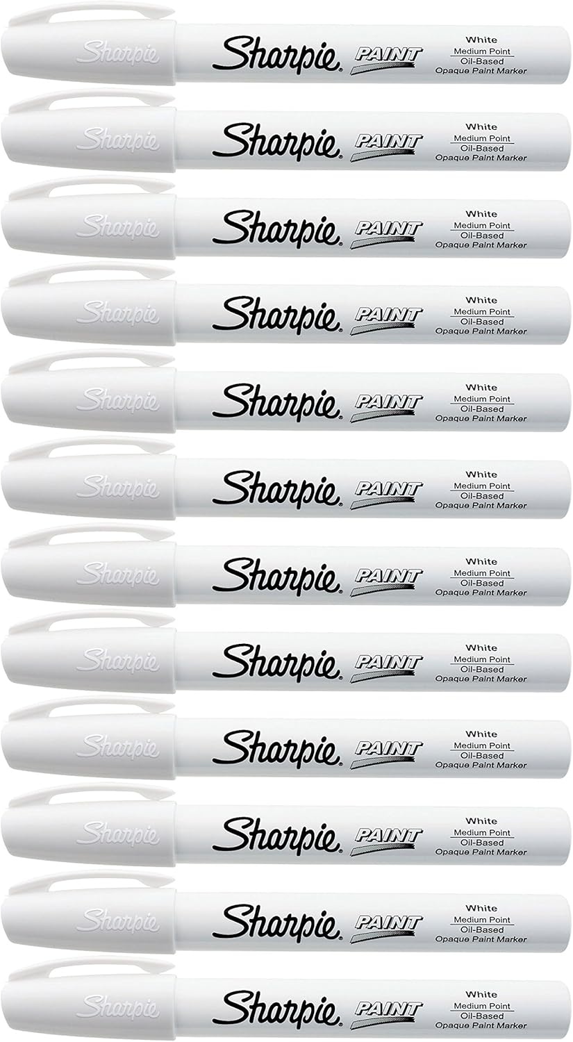 image:imageSharpie OilBased Paint Markers Medium Point White 2 Count Great for Rock Painting Posters Arts amp Crafts Window ArtWhite