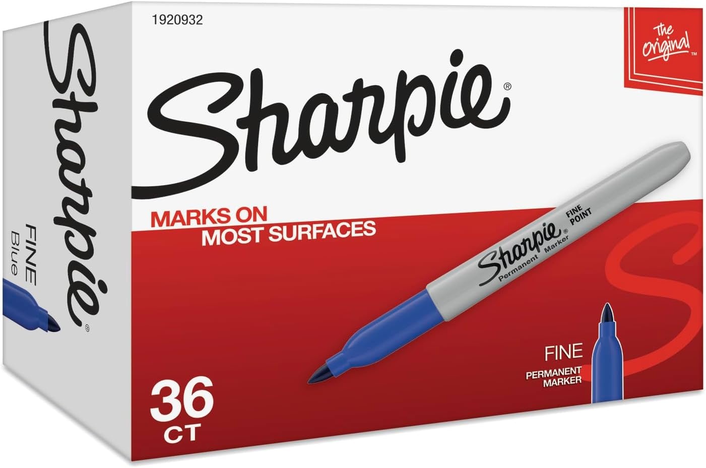 image:imageSharpie Permanent Markers Blue Fine Tip Bulk Set 36 Count For Plastic Metal Wood And More