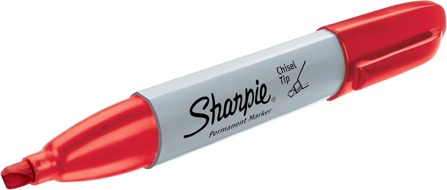 image:imageSharpie Permanent Markers Chisel Tip Red 12 Count