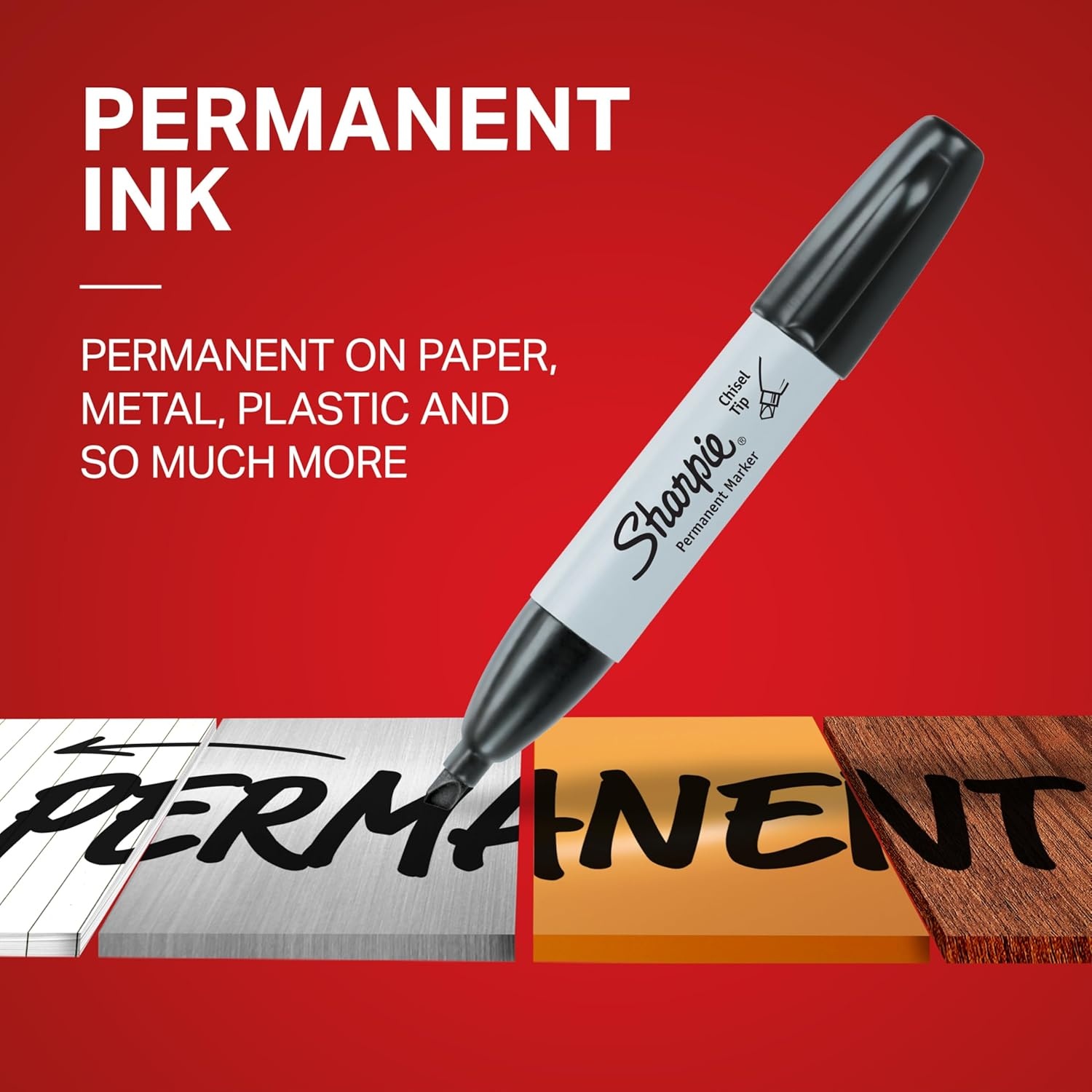 image:imageSharpie Permanent Markers Chisel Tip Red 12 Count
