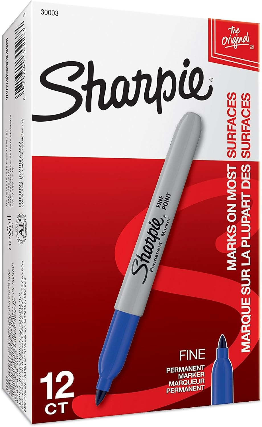 image:imageSharpie Permanent Markers Fine Point Blue 12 Count