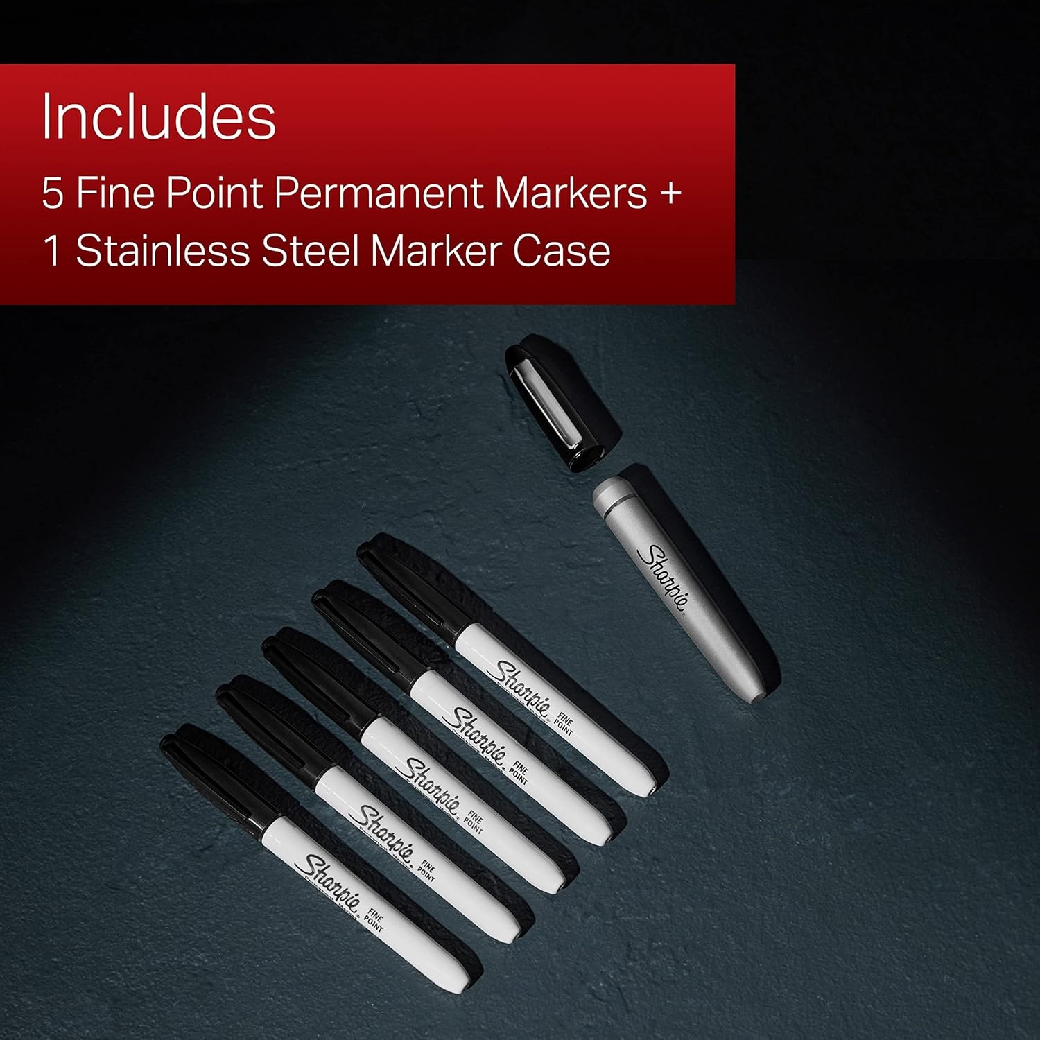 image:imageSharpie Permanent Markers Fine Tip Black 5 Count Quick Drying Fade Resistant6 Count Pack of 1