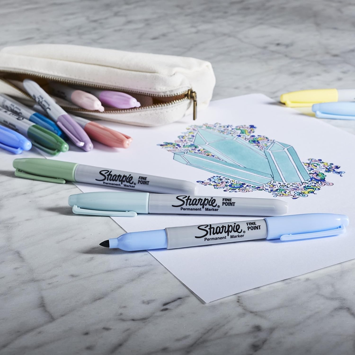 image:imageSharpie Permanent Markers Mystic Gems Special Edition Fine Point Assorted Colors 12 Count  School Office Desk Teacher Supplies