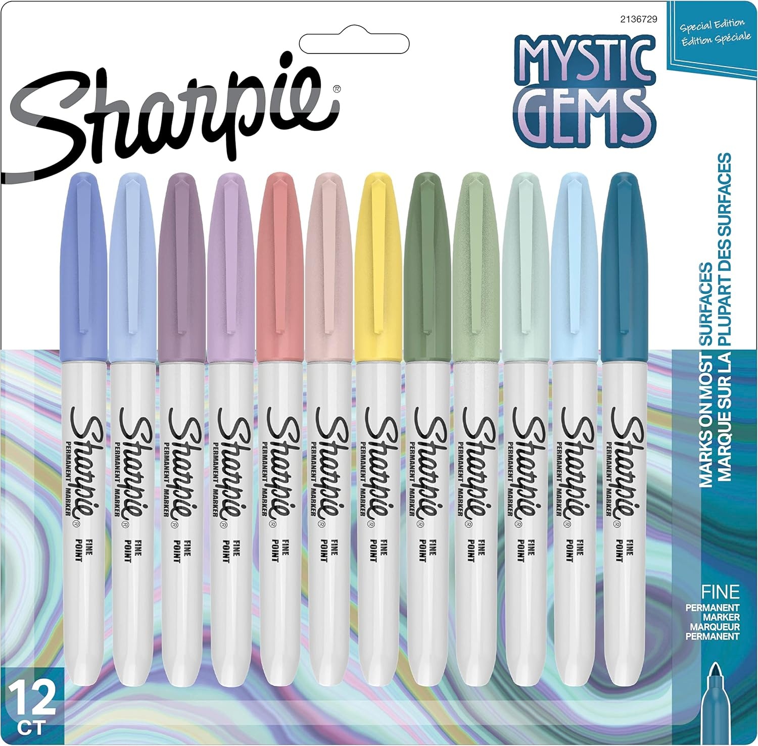 image:imageSharpie Permanent Markers Mystic Gems Special Edition Fine Point Assorted Colors 12 Count  School Office Desk Teacher Supplies