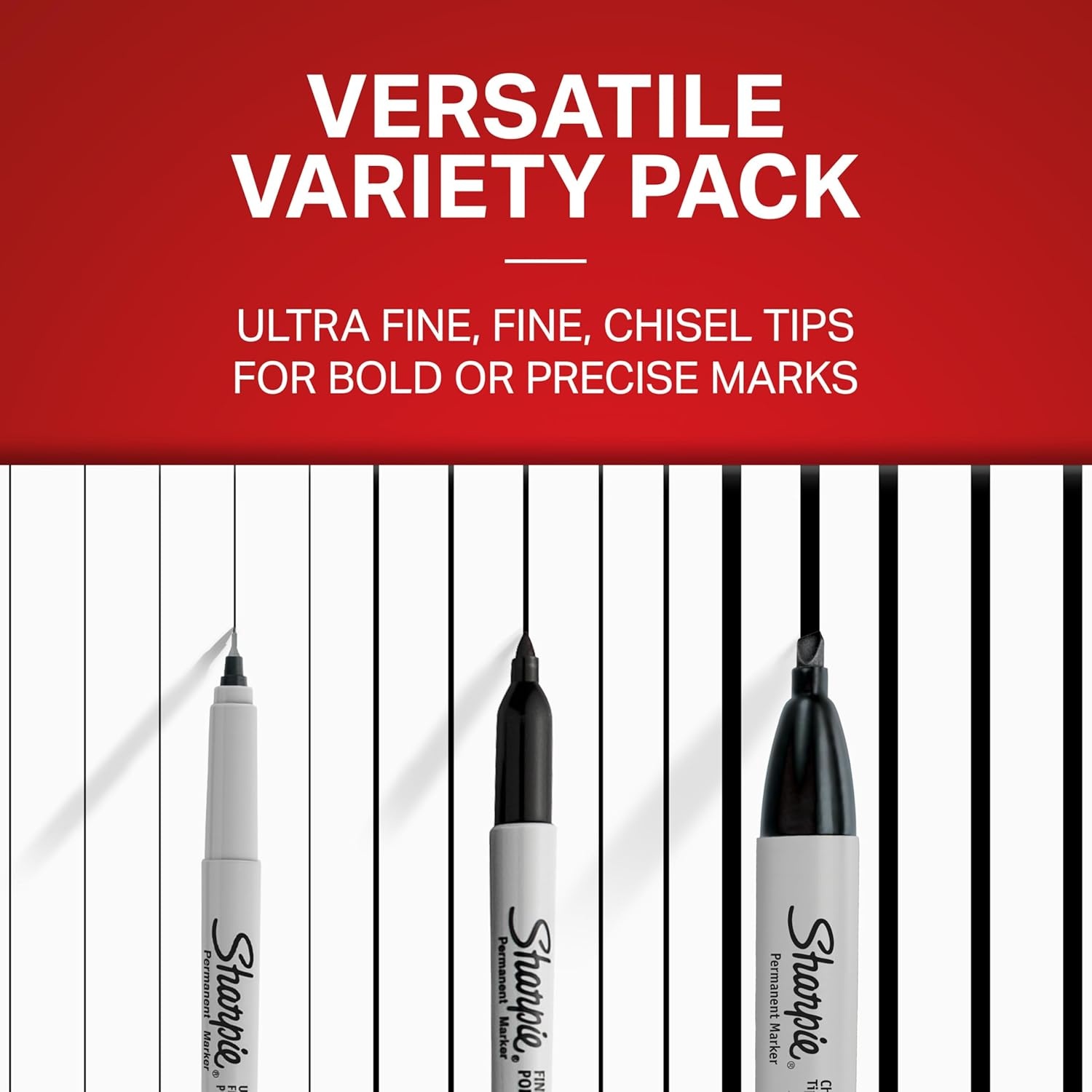 image:imageSharpie Permanent Markers Variety Pack Includes Chisel Fine and UltraFine Tips Black 6 Count Poster Office School SuppliesBlack