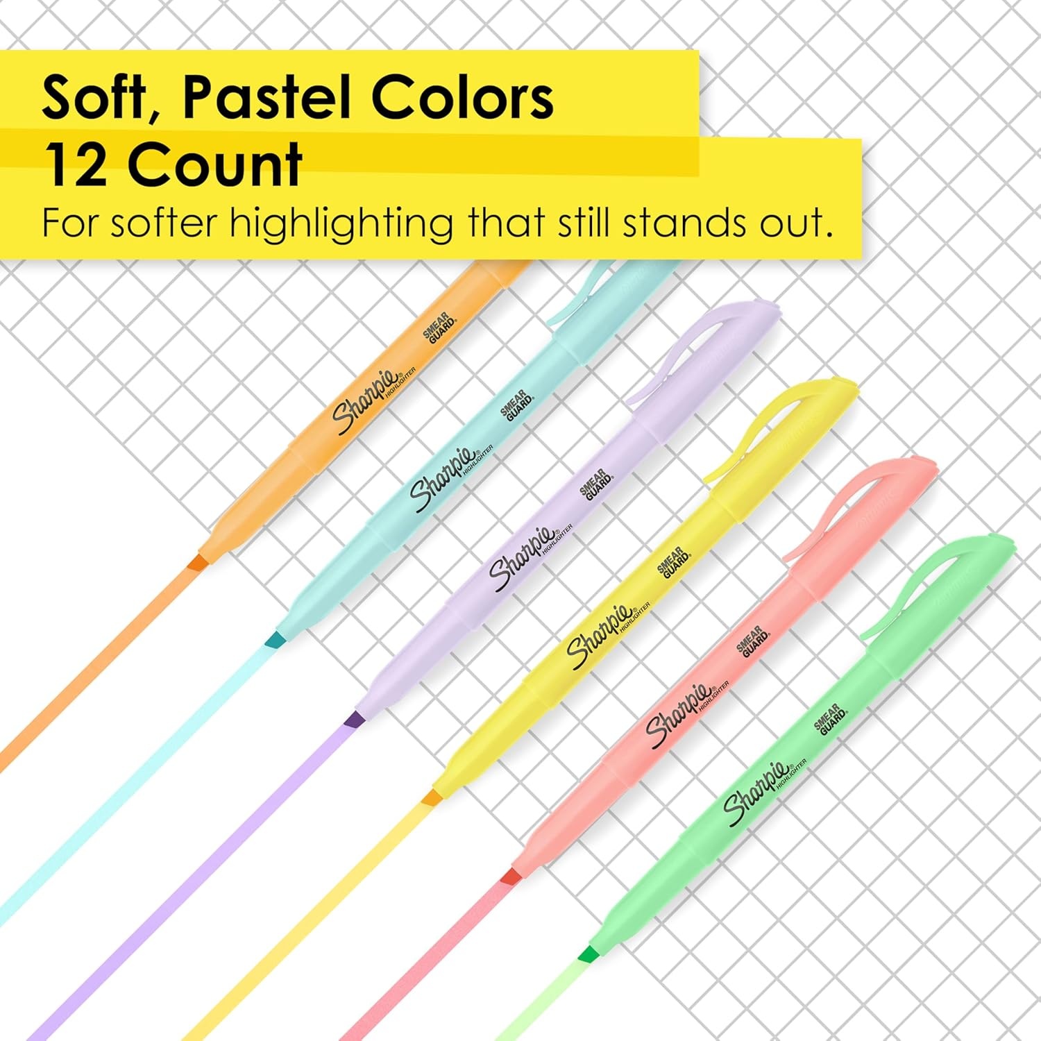 image:imageSharpie Pocket Highlighters Mild Pastel Colors Assorted Chisel Tip 12 Count School Home and Office Use Teacher SuppliesPastel