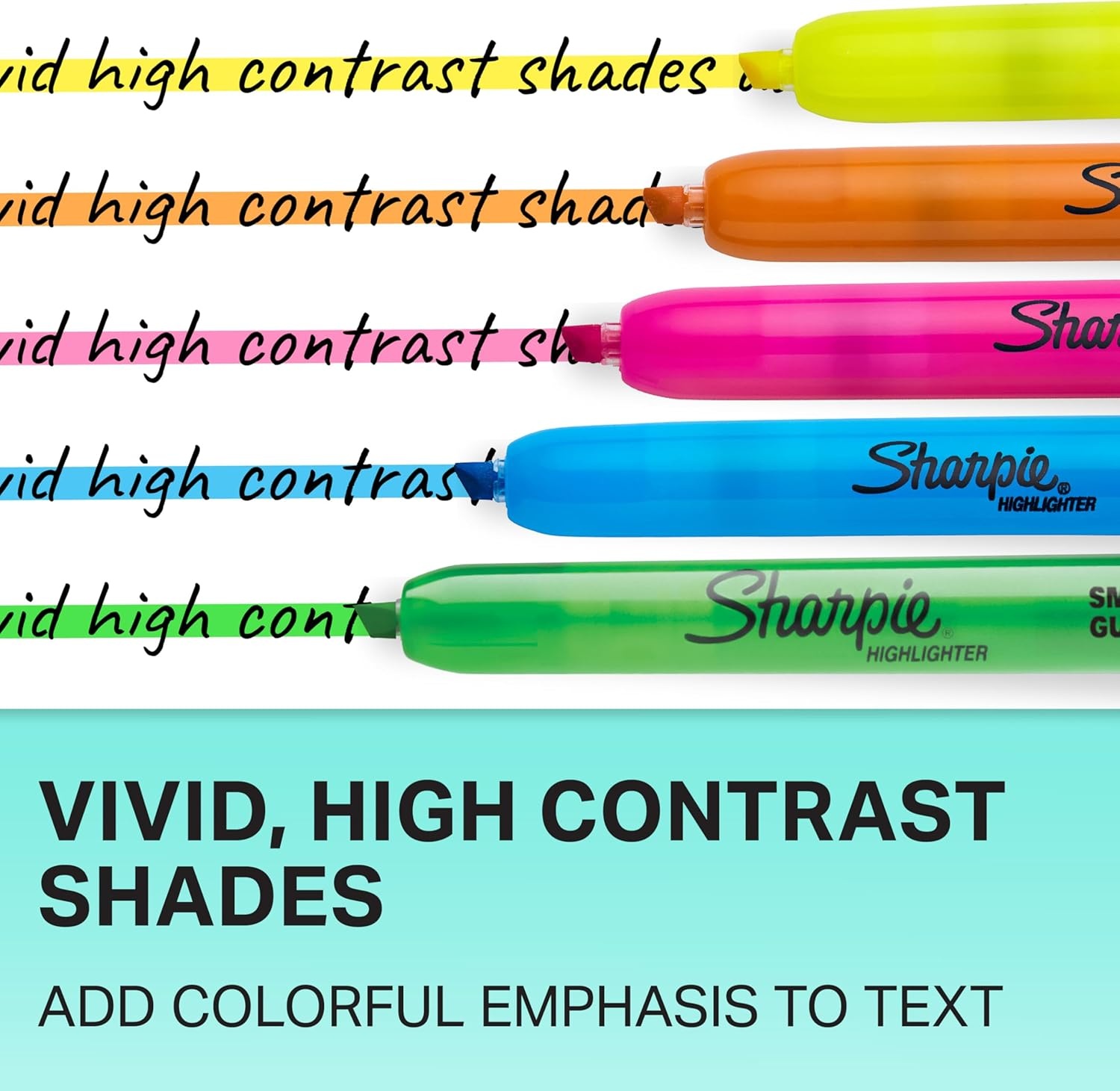 image:imageSharpie Retractable Highlighters Chisel Tip Highlighters Assorted Colors Essential Teacher amp Back to School Supplies Smear Resistant 8Pack