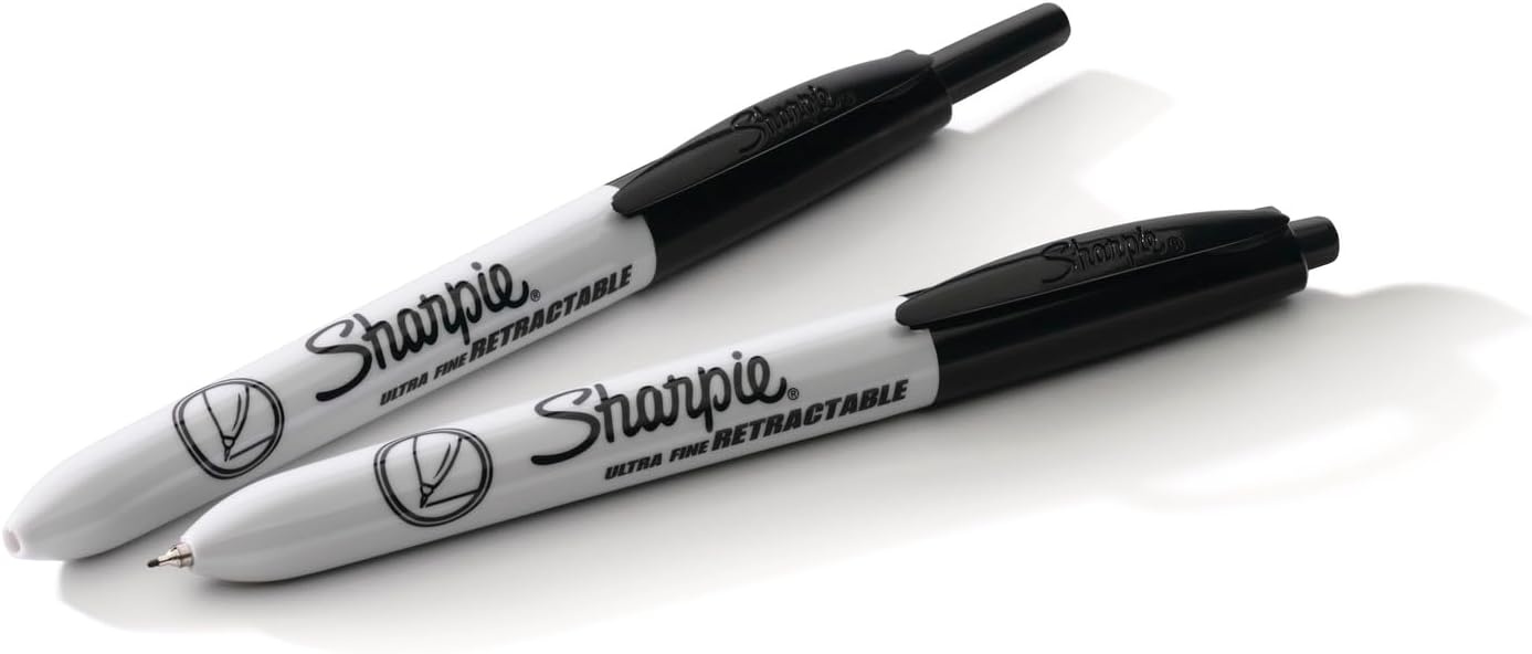 image:imageSharpie Retractable Permanent Markers Ultra Fine Point Black 3 Count