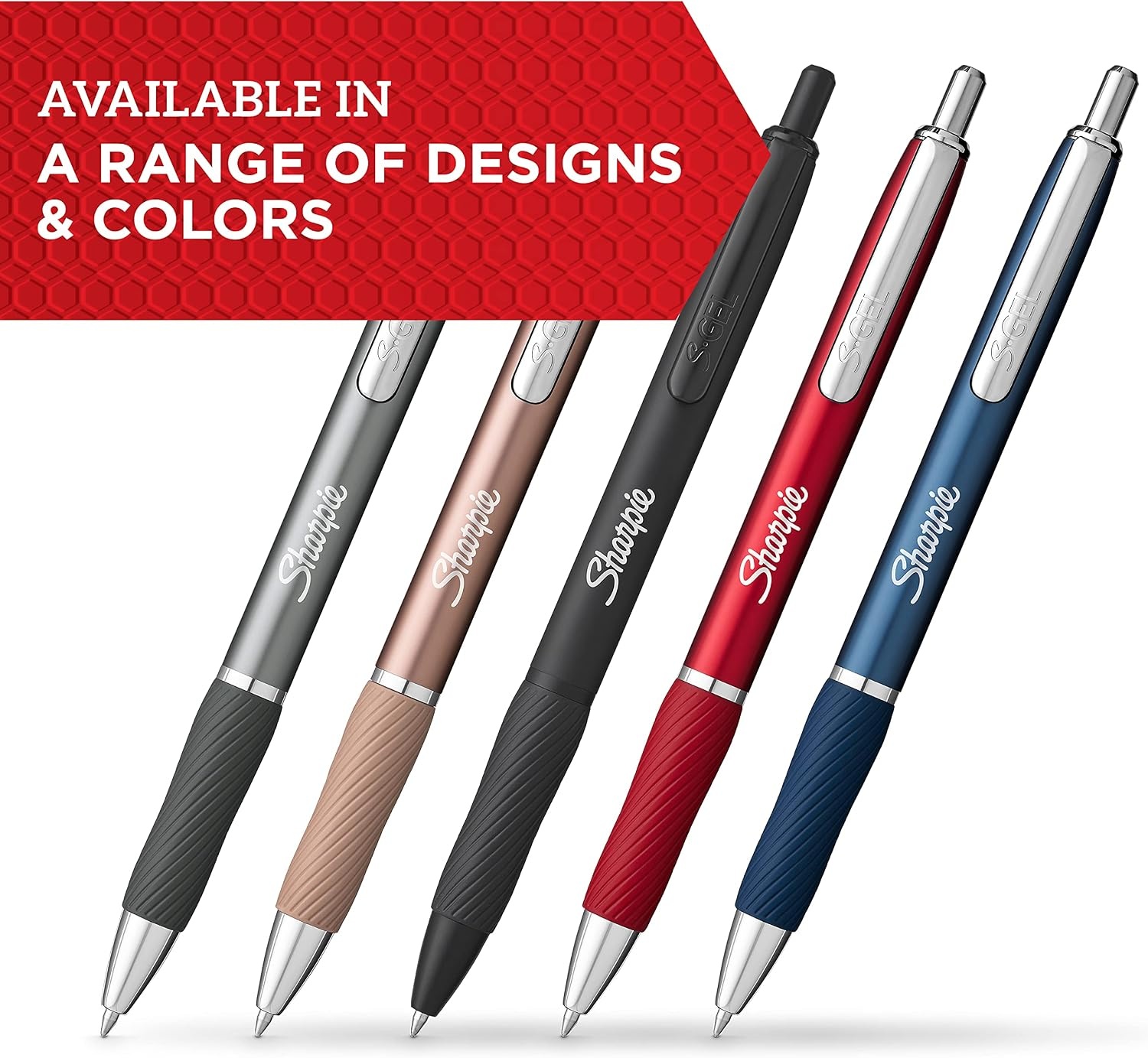 image:imageSharpie SGel Gel Ink Pens Medium Point 07mm Sleek Metal Barrel Black Ink 12 Count Drawing Journaling Writing School Teacher SuppliesMatte Black