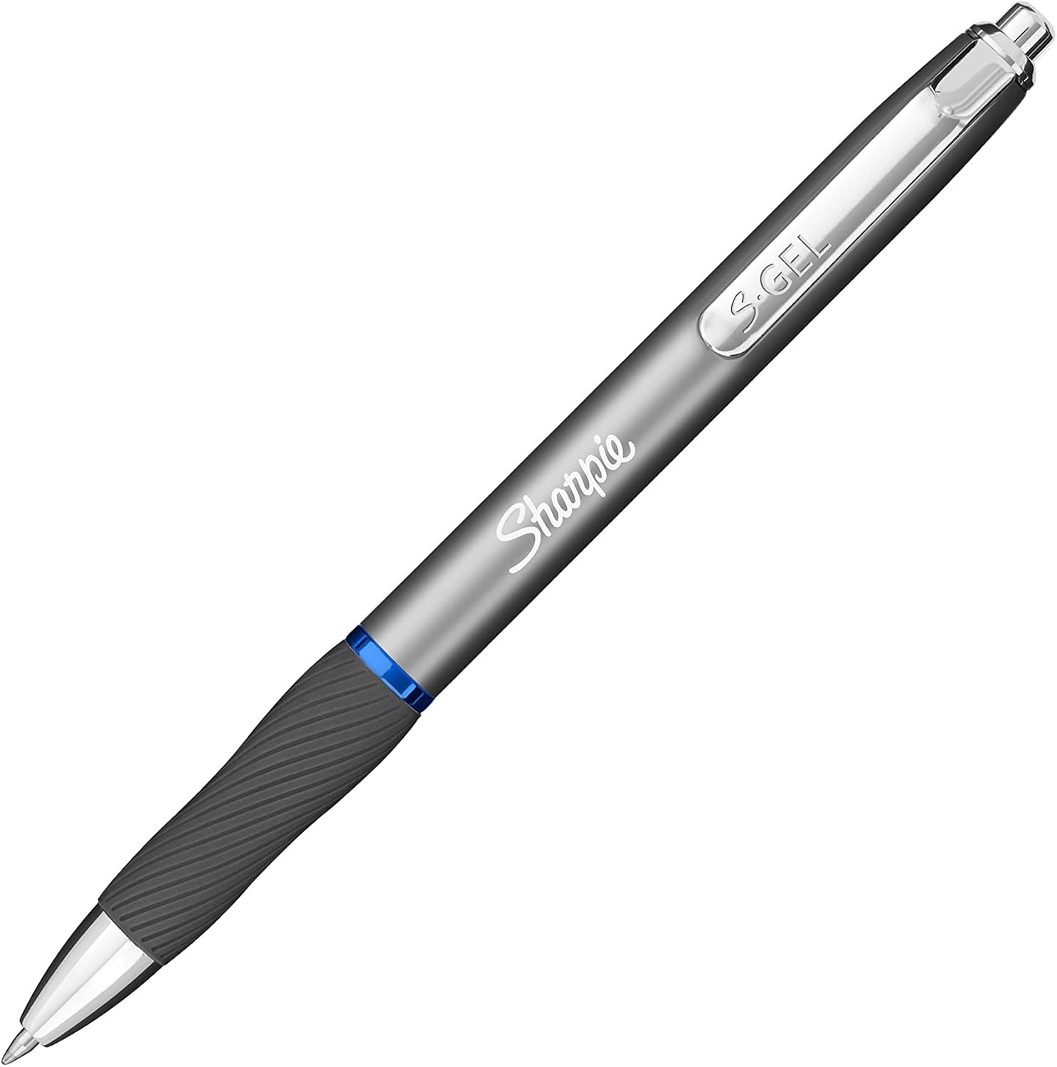 image:imageSharpie SGel Gel Pens Sleek Metal Barrel Gunmetal Medium Point 07mm Black Ink 12 CountBlue Ink
