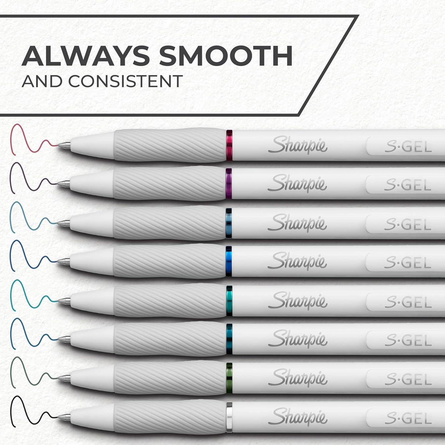 image:imageSharpie SGel Pens Fashion Barrel White Pearl Medium Point 07mm Bold Ink Colors 8 Count12 Count