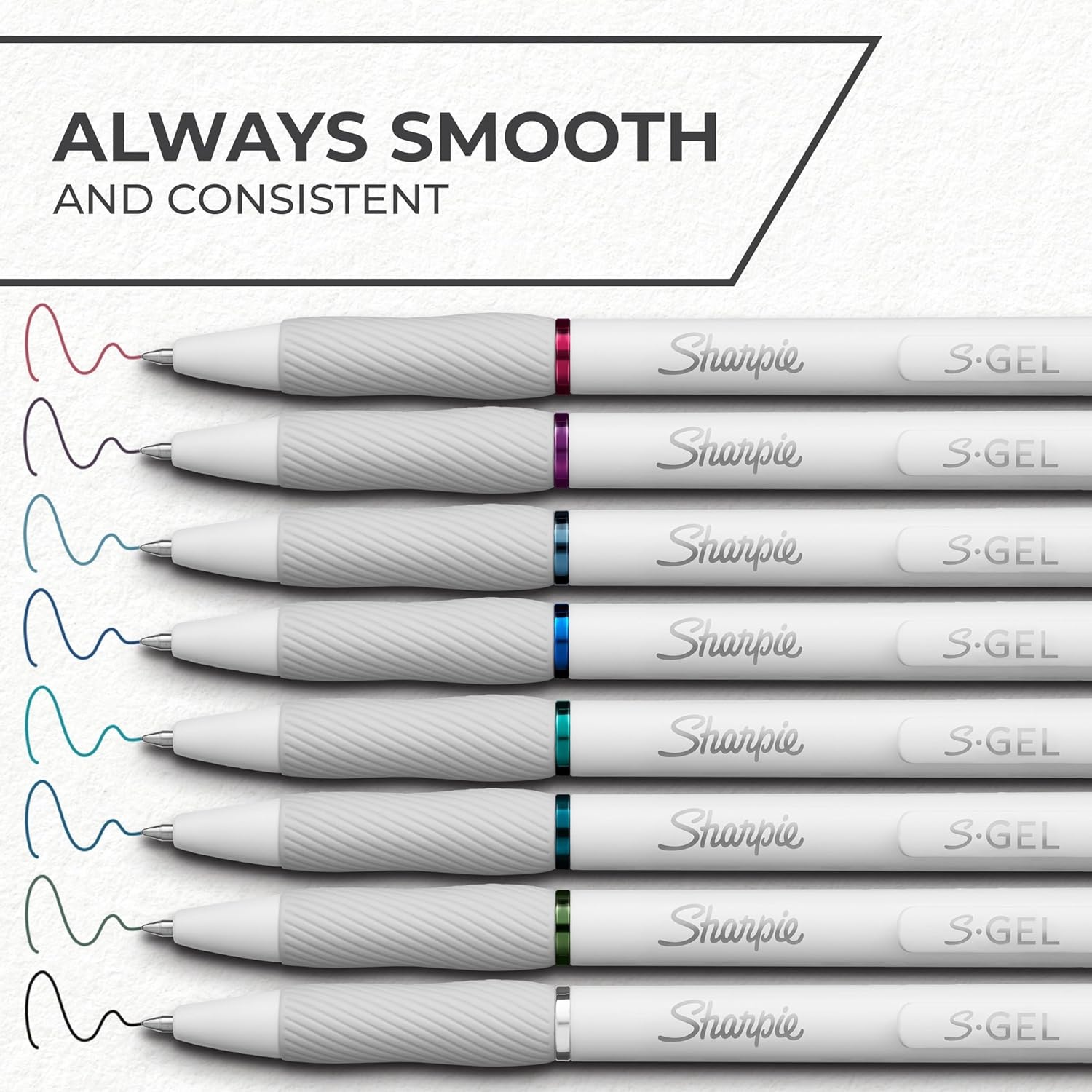 image:imageSharpie SGel Pens Fashion Barrel White Pearl Medium Point 07mm Bold Ink Colors 8 Count8 Count