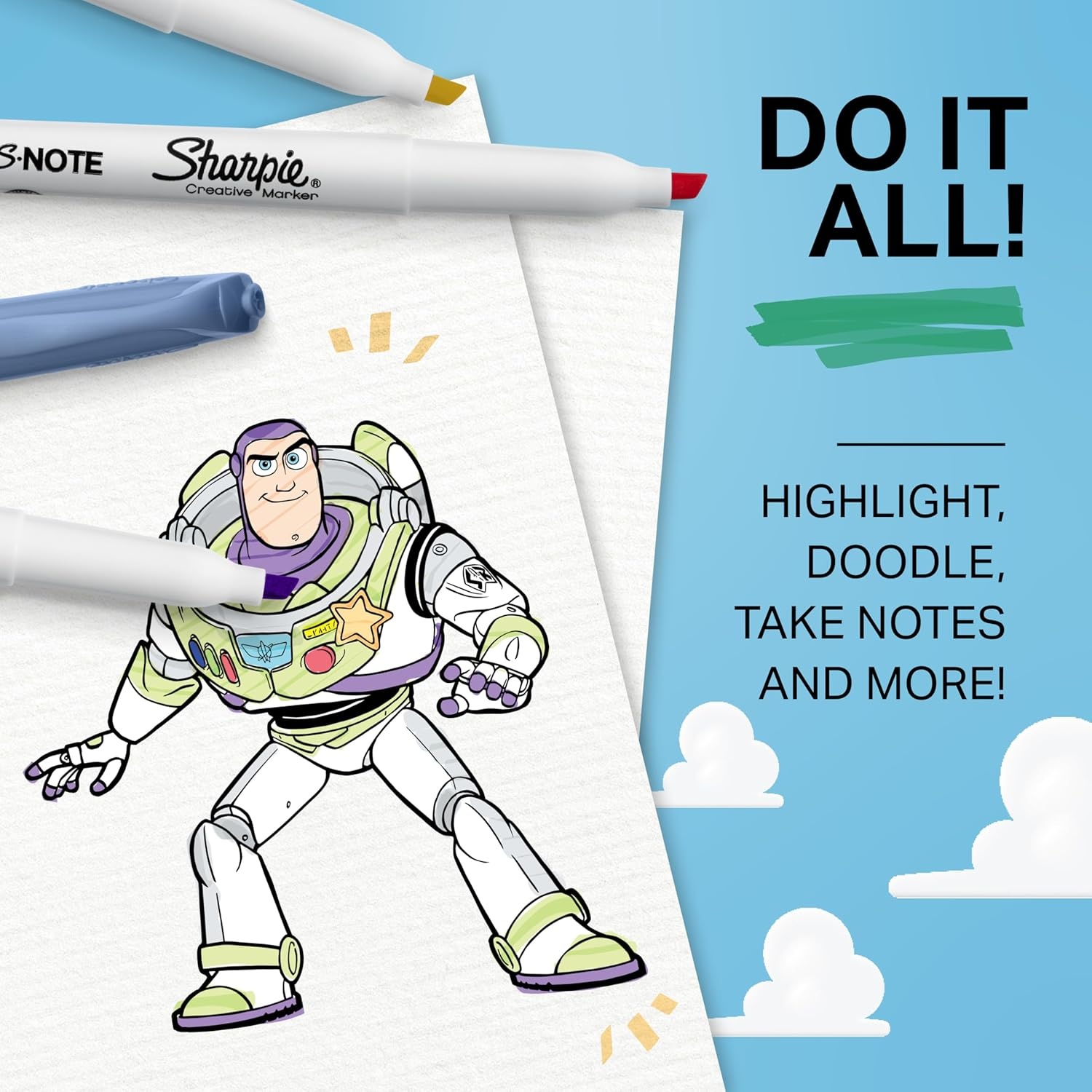 image:imageSharpie SNote Creative Highlighters Toy Story 5 Packaging Chisel Tip Assorted 24 Count24 Count Toy Story