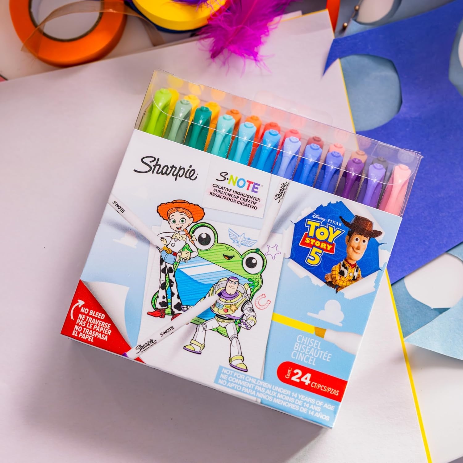 image:imageSharpie SNote Creative Highlighters Toy Story 5 Packaging Chisel Tip Assorted 24 Count24 Count Toy Story