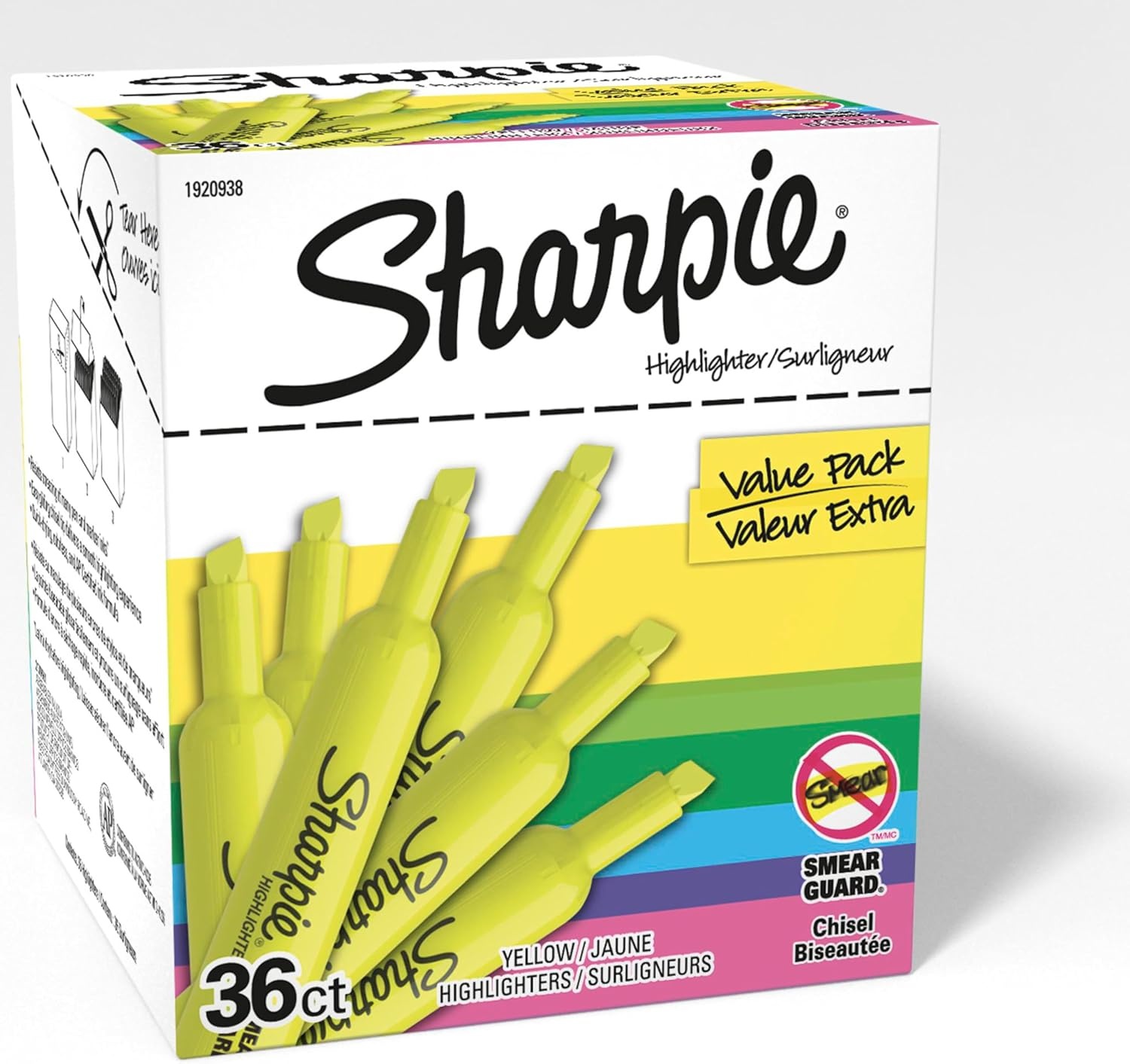 image:imageSharpie Tank Highlighters Chisel Tip Yellow Highlighters Essential Office amp School Supplies Teacher Must Haves QuickDrying SmearResistant Bulk 36PackYellow