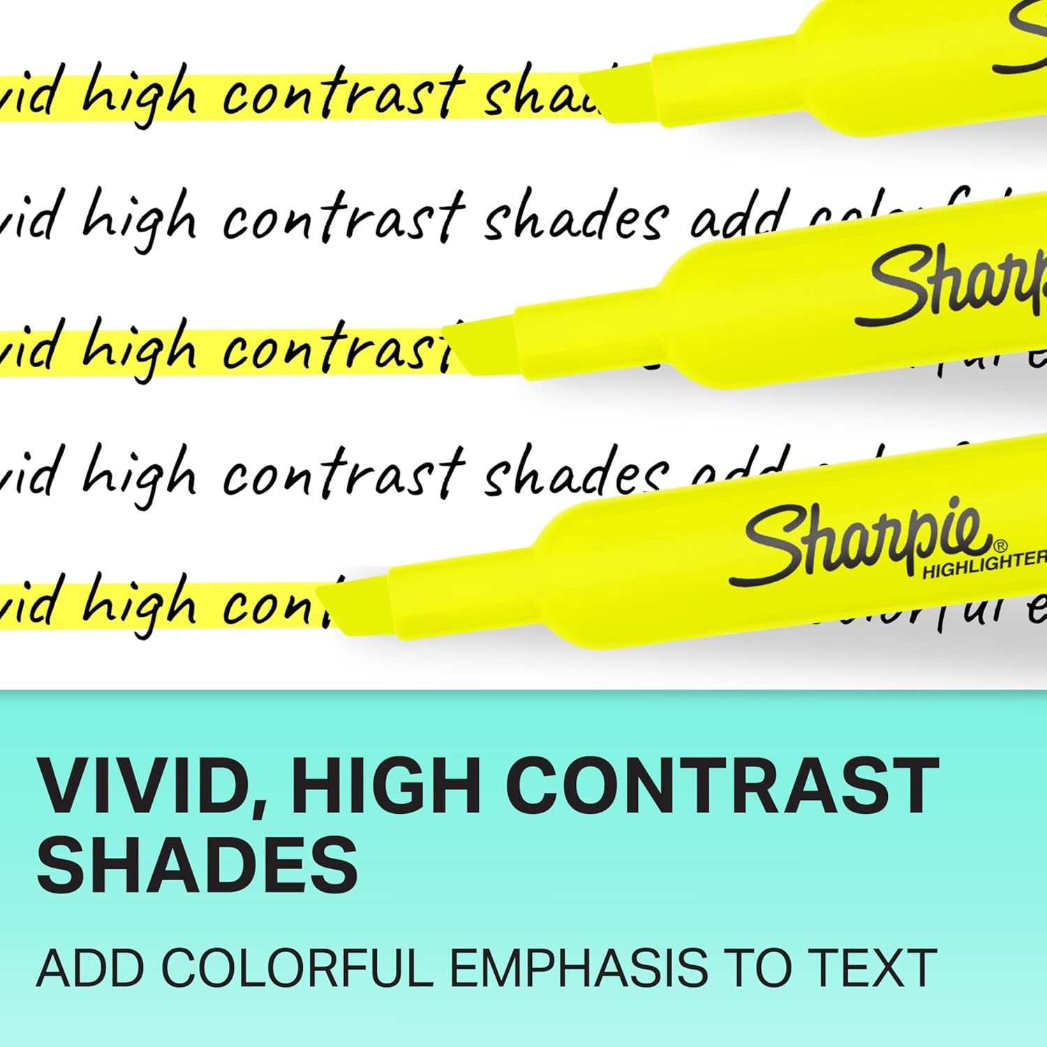 image:imageSharpie Tank Yellow Highlighters Marker Set Study Essentials Chisel Tip Ideal for Back to School and Teacher Supplies SmearResistant 4Pack1