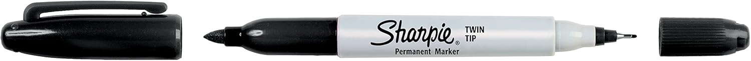image:imageSharpie Twin Tip Permanent Markers Fine and Ultra Fine Black 12 CountBlack