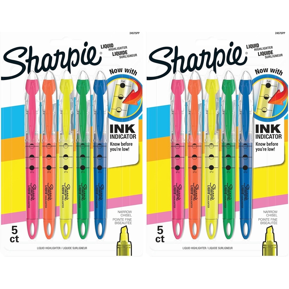image:imageSharpie Liquid Highlighters Chisel Tip 5 Count Office Classroom Desk School Supplies1 Count Pack of 10