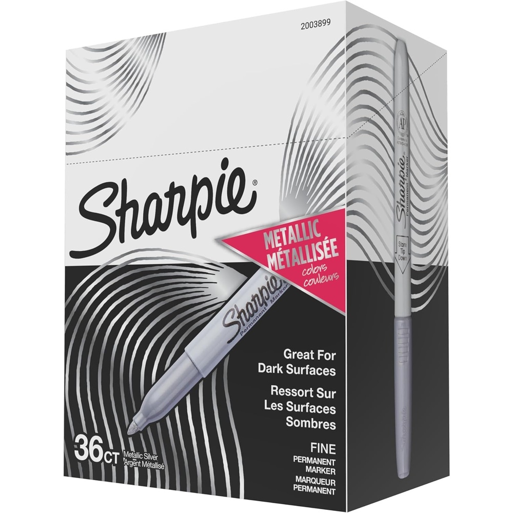 image:imageSharpie Metallic Permanent Markers Fine Point Metallic Silver 36 Count1 Count Pack of 36