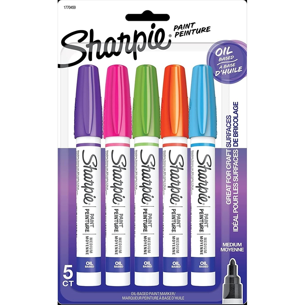 image:imageSharpie OilBased Paint Markers Fine Point 5 Count Great for Rock PaintingMedium Tip Assorted Fashion