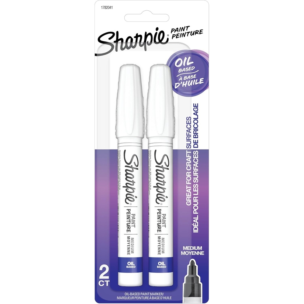 image:imageSharpie OilBased Paint Markers Medium Point White 2 Count Great for Rock Painting Posters Arts amp Crafts Window ArtWhite