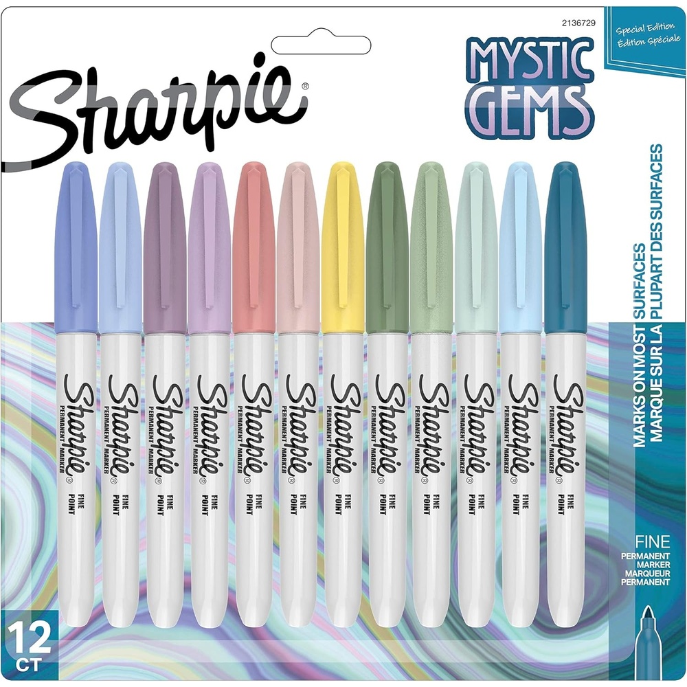 image:imageSharpie Permanent Markers Mystic Gems Special Edition Fine Point Assorted Colors 12 Count School Office Desk Teacher Supplies