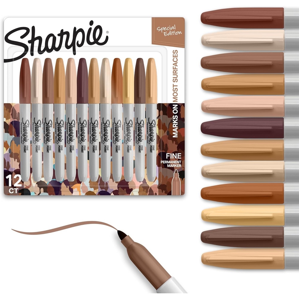 image:imageSharpie Permanent Markers Special Edition Portrait Colors Fine Point 12 Count Assorted Skin Tone Shades1 Count Pack of 12