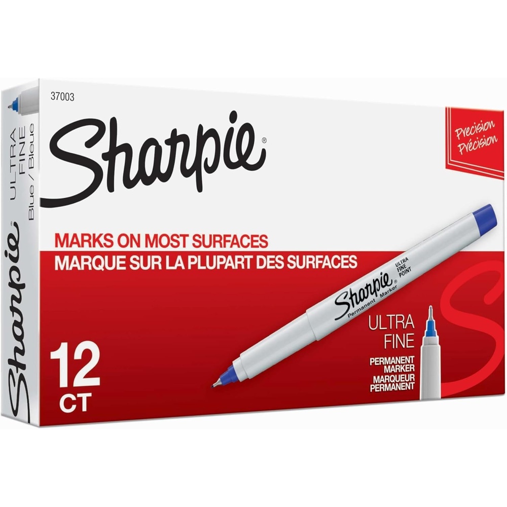 image:imageSharpie Permanent Markers UltraFine Point Blue 12 Count Home School Office SuppliesBlue