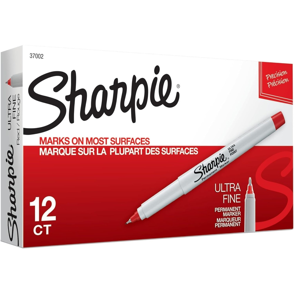 image:imageSharpie Permanent Markers UltraFine Point Blue 12 Count Home School Office SuppliesRed