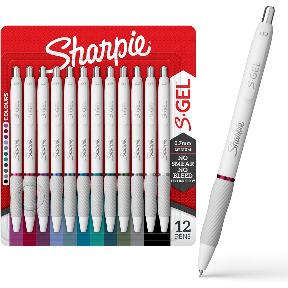 image:imageSharpie SGel Pens Fashion Barrel White Pearl Medium Point 07mm Bold Ink Colors 8 Count12 Count
