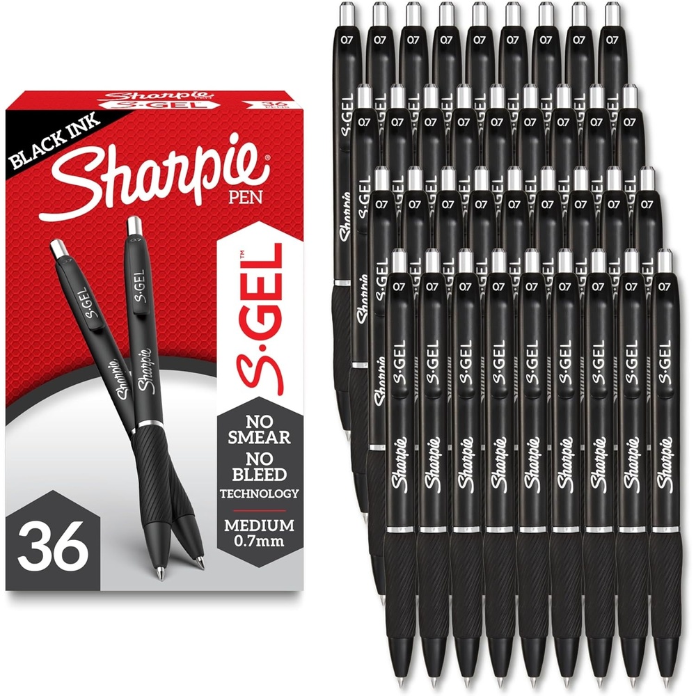 image:imageSharpie SGel Pens Medium Point 07mm Black Gel Ink 36 Count Writing NoteTaking Office Supplies No Smear No Bleed