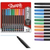 image:imageSharpie Felt Tip Pens Fine Point Pens 04mm Felt Tip Markers Assorted Colors 12 Count  Journaling Art Drawing Markers12Count