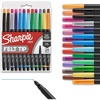 image:imageSharpie Felt Tip Pens Fine Point Pens 04mm Felt Tip Markers Assorted Colors 12 Count  Journaling Art Drawing Markers24Count