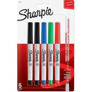 Sharpie 37675PP Permanent Markers, Ultra Fine Point, Assorted Colors, 5 Count(Solid)