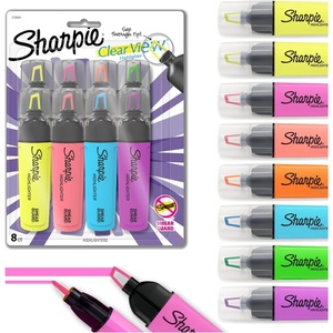 Sharpie Clear View Highlighters, See-Through Chisel Tip, Fluorescent Assorted Colors, 8 Count(8 Count Assorted)