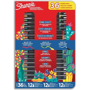 Sharpie Creative Markers Variety Pack, Water-Based Acrylic Paint Markers, Assorted Tips and Colors, 36 Count – Works on Paper, Metal, Wood, Ceramic, Glass, Rock, Canvas