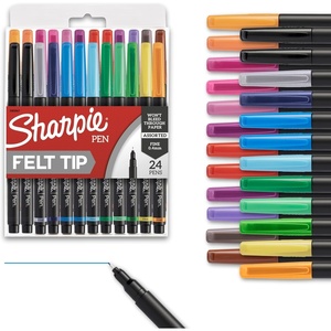 Sharpie Felt Tip Pens, Fine Point Pens (0.4mm), Felt Tip Markers, Assorted Colors, 12 Count – Journaling, Art, Drawing, Markers(24-Count)