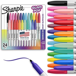 Sharpie Glam Pop Permanent Markers, Fine Tip, Assorted Colors, 24 Count – Arts & Crafts, Coloring, Office Supplies