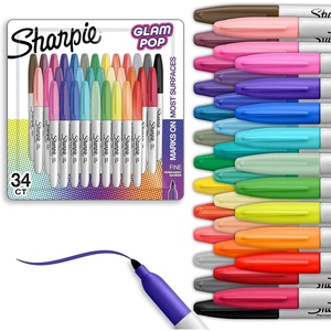 Sharpie Glam Pop Permanent Markers, Fine Tip, Assorted Colors, 34 Count – Arts & Crafts, Coloring, Drawing, Writing